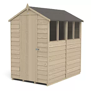 Forest 4' x 6' (Nominal) Apex Overlap Timber Shed with Assembly - Image 2