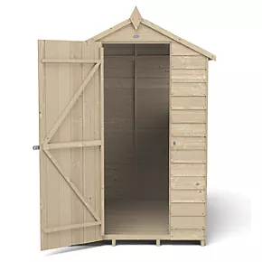 Forest 4' x 6' (Nominal) Apex Overlap Timber Shed with Assembly - Image 4