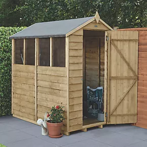 Forest 4' x 6' (Nominal) Apex Overlap Timber Shed with Assembly