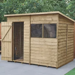 Forest 8' x 6' (Nominal) Pent Overlap Timber Shed with Assembly