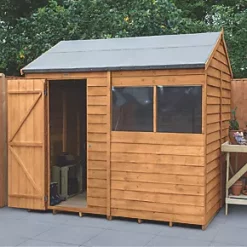 Forest 8' x 6' (Nominal) Reverse Apex Overlap Timber Shed with Base