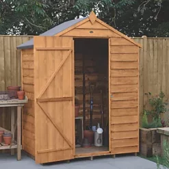 Forest 5' x 3' (Nominal) Apex Overlap Timber Shed with Base & Assembly