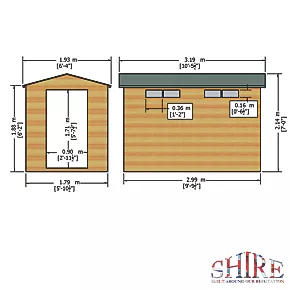Shire Security 10' x 6' (Nominal) Apex Shiplap T&G Timber Shed - Image 3