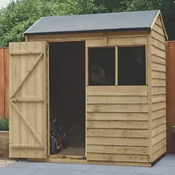 Forest 6' x 4' (Nominal) Reverse Apex Overlap Timber Shed with Assembly
