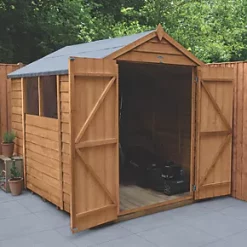 Forest 6' x 8' (Nominal) Apex Overlap Timber Shed with Base
