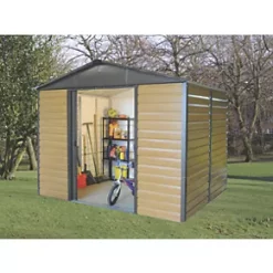 Yardmaster 9' 6" x 6' (Nominal) Apex Shiplap Metal Shed Brown