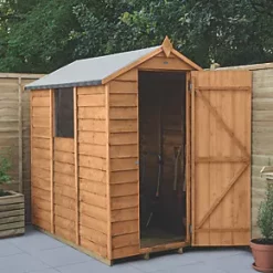 Forest 4' x 6' (Nominal) Apex Overlap Timber Shed with Base & Assembly
