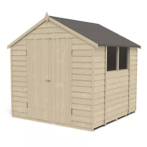 Forest 7' x 7' (Nominal) Apex Overlap Timber Shed with Base & Assembly - Image 2