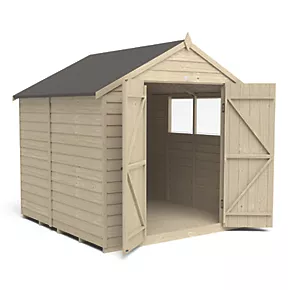 Forest 7' x 7' (Nominal) Apex Overlap Timber Shed with Base & Assembly - Image 3
