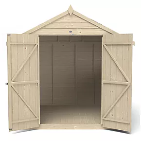 Forest 7' x 7' (Nominal) Apex Overlap Timber Shed with Base & Assembly - Image 4