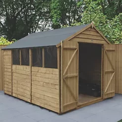 Forest 8' x 10' (Nominal) Apex Overlap Timber Shed with Assembly