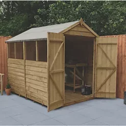 Forest 6' x 8' (Nominal) Apex Overlap Timber Shed with Base