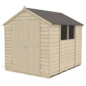 Forest 6' x 8' (Nominal) Apex Overlap Timber Shed with Base & Assembly - Image 2