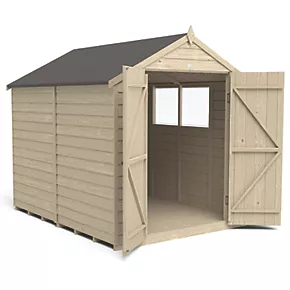 Forest 6' x 8' (Nominal) Apex Overlap Timber Shed with Base & Assembly - Image 3