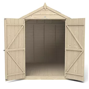 Forest 6' x 8' (Nominal) Apex Overlap Timber Shed with Base & Assembly - Image 4