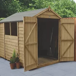 Forest 6' x 8' (Nominal) Apex Overlap Timber Shed with Base & Assembly