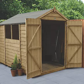 Forest 6' x 8' (Nominal) Apex Overlap Timber Shed with Base & Assembly