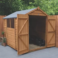 Forest 6' x 8' (Nominal) Apex Overlap Timber Shed with Base & Assembly