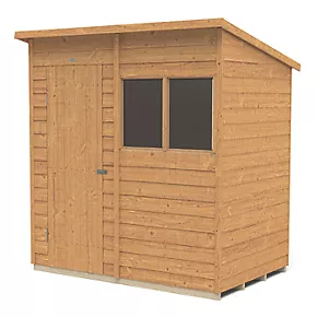 Forest 6' x 4' (Nominal) Pent Overlap Timber Shed with Assembly - Image 2