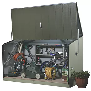 Trimetals Storeguard 6' 6" x 3' (Nominal) Pent Metal Shed with Base Olive / Moorland Green - Image 2