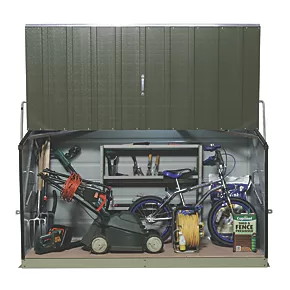 Trimetals Storeguard 6' 6" x 3' (Nominal) Pent Metal Shed with Base Olive / Moorland Green - Image 3