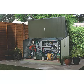 Trimetals Storeguard 6' 6" x 3' (Nominal) Pent Metal Shed with Base Olive / Moorland Green - Image 5