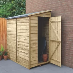Forest 3' 6" x 6' (Nominal) Pent Overlap Timber Shed with Assembly