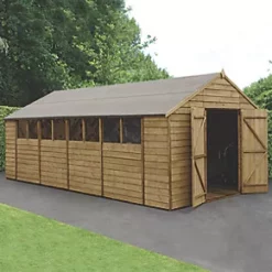 Forest 10' x 19' 6" (Nominal) Apex Overlap Timber Shed with Assembly