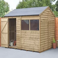 Forest 8' x 6' (Nominal) Reverse Apex Overlap Timber Shed with Base