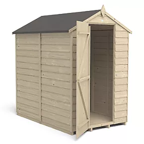Forest 4' x 6' (Nominal) Apex Overlap Timber Shed with Assembly - Image 3