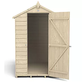 Forest 4' x 6' (Nominal) Apex Overlap Timber Shed with Assembly - Image 4