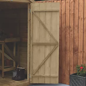 Forest 4' x 6' (Nominal) Apex Overlap Timber Shed with Assembly - Image 5