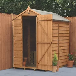 Forest 4' x 6' (Nominal) Apex Overlap Timber Shed with Base & Assembly