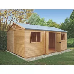 Shire 15' x 10' 6" (Nominal) Apex Tongue & Groove Timber Workshop with Assembly