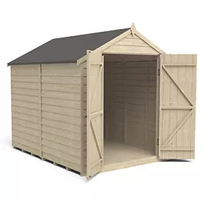 Forest 6' x 8' (Nominal) Apex Overlap Timber Shed with Base & Assembly - Image 3