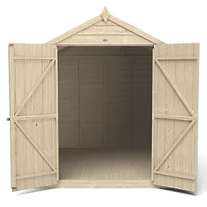 Forest 6' x 8' (Nominal) Apex Overlap Timber Shed with Base & Assembly - Image 4
