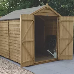 Forest 6' x 8' (Nominal) Apex Overlap Timber Shed with Base & Assembly