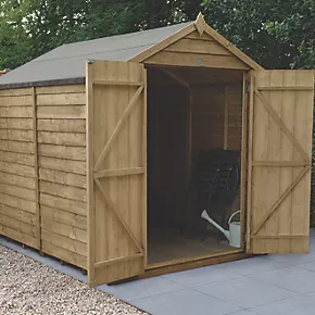 Forest 6' x 8' (Nominal) Apex Overlap Timber Shed with Base & Assembly