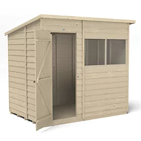 Forest 7' x 5' (Nominal) Pent Overlap Timber Shed with Base & Assembly - Image 3