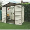 Yardmaster 7' 6" x 6' (Nominal) Apex Shiplap Metal Shed Stone Grey
